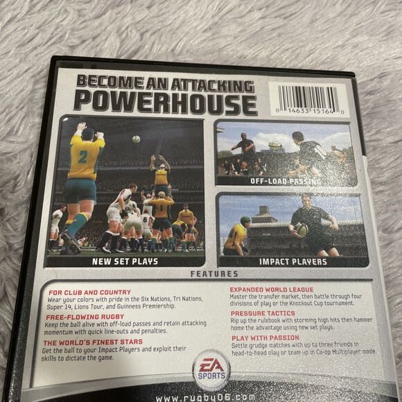 Rugby 06 (Microsoft Xbox, 2006) Disc and Blockbuster Case Stickers EA Sports - Picture 5 of 16
